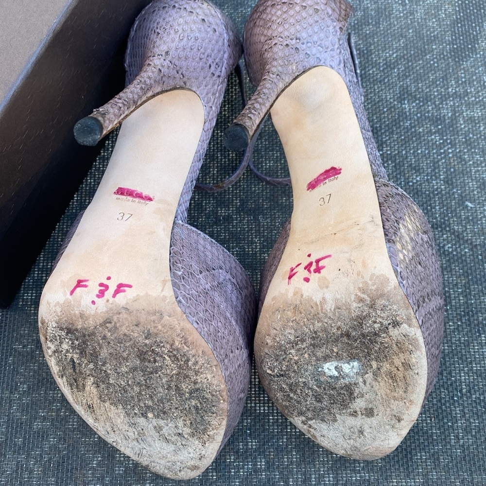 Gucci Python Stiletto Platforms, It Size 37 - image 6